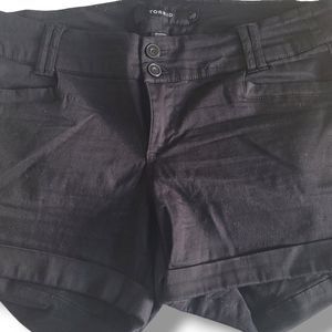 Torrid Womens Size 12 Black Chino Shorts Pockets Stretch Cotton Blend